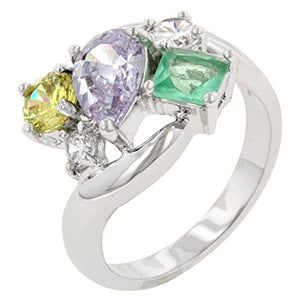 WildKlass Bejeweled Cluster Cocktail Ring-WildKlass Jewelry