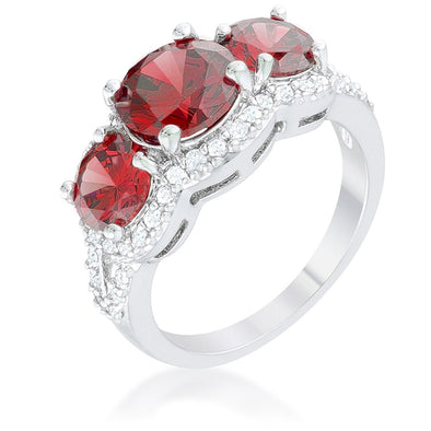 WildKlass Garnet Classic Trio Ring-WildKlass Jewelry