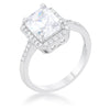 WildKlass 2.95ct CZ Rhodium Plated Classic Ring-WildKlass Jewelry