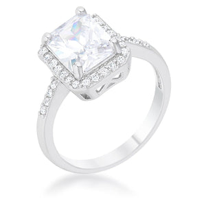 WildKlass 2.95ct CZ Rhodium Plated Classic Ring-WildKlass Jewelry