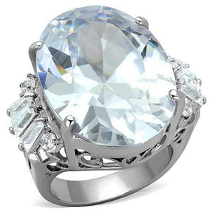 WildKlass Stainless Steel Ring High Polished (no Plating) Women AAA Grade CZ Clear-WildKlass Jewelry