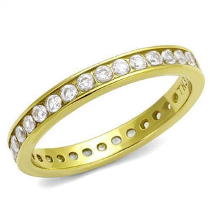 WildKlass Stainless Steel Ring IP Gold Women AAA Grade CZ Clear-WildKlass Jewelry