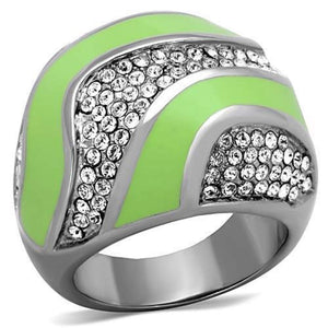 WildKlass Stainless Steel Ring High Polished (no Plating) Women Top Grade Crystal Clear-WildKlass Jewelry