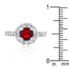 WildKlass Garnet Halo Engagement Ring-WildKlass Jewelry