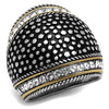 WildKlass Stainless Steel Ring Two-Tone IP Gold Women Top Grade Crystal Clear-WildKlass Jewelry