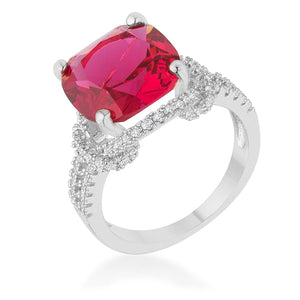 WildKlass 6.2ct Ruby CZ Rose Gold Classic Statement Ring-WildKlass Jewelry