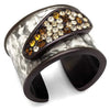 WildKlass Stainless Steel Ring IP Dark Brown (IP Coffee) Women Top Grade Crystal Multi Color-WildKlass Jewelry