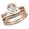 WildKlass Stainless Steel Ring IP Rose Gold Women AAA Grade CZ Clear-WildKlass Jewelry