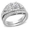 WildKlass Stainless Steel Ring High Polished Women AAA Grade CZ Clear-WildKlass Jewelry