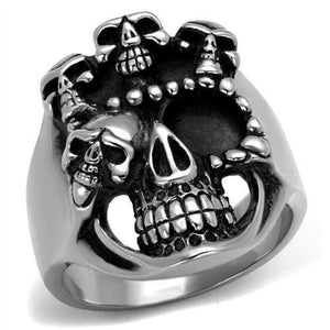 WildKlass Stainless Steel Ring High Polished Men Epoxy Jet-WildKlass Jewelry