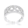 WildKlass 0.5ct CZ Rhodium Plated Contemporary Band Ring-WildKlass Jewelry