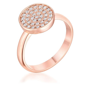 WildKlass 0.2ct CZ Rose Gold Pave Circle Ring-WildKlass Jewelry