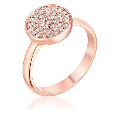 WildKlass 0.2ct CZ Rose Gold Pave Circle Ring-WildKlass Jewelry