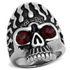 WildKlass Stainless Steel Skull Ring High Polished (no Plating) Men Top Grade Crystal Siam-WildKlass Jewelry