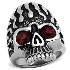 WildKlass Stainless Steel Skull Ring High Polished (no Plating) Men Top Grade Crystal Siam-WildKlass Jewelry