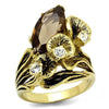 WildKlass Stainless Steel Ring IP Gold Women Synthetic Brown-WildKlass Jewelry