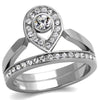 WildKlass Stainless Steel Ring High Polished (no Plating) Women Top Grade Crystal Clear-WildKlass Jewelry
