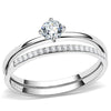 WildKlass Stainless Steel Ring High Polished Women AAA Grade CZ Clear-WildKlass Jewelry