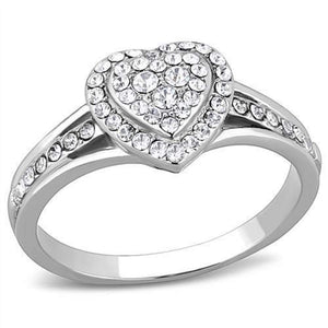 WildKlass Stainless Steel Ring High Polished Women Top Grade Crystal Clear-WildKlass Jewelry