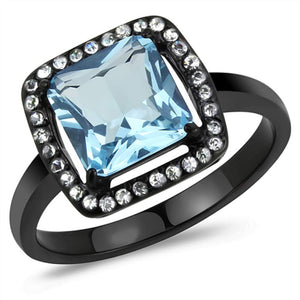WildKlass Stainless Steel Ring IP Women Synthetic Sea Blue-WildKlass Jewelry