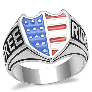 WildKlass Stainless Steel Ring High Polished Men Epoxy Multi Color-WildKlass Jewelry