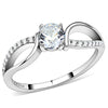 WildKlass Stainless Steel Ring High Polished Women AAA Grade CZ Clear-WildKlass Jewelry