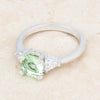 WildKlass 1.8ct Peridot CZ Rhodium Plated Cushion Classic Statement Ring-WildKlass Jewelry