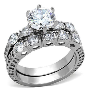 WildKlass Stainless Steel Western Ring High Polished (no Plating) Women AAA Grade CZ Clear-WildKlass Jewelry