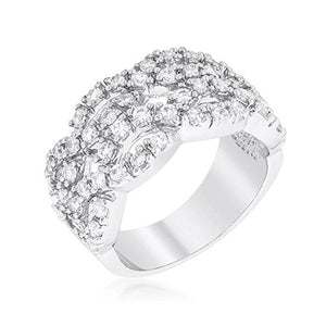 WildKlass Braided CZ Cocktail Ring-WildKlass Jewelry