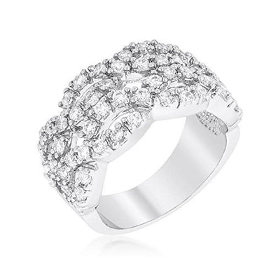 WildKlass Braided CZ Cocktail Ring-WildKlass Jewelry