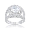 WildKlass 3ct CZ Rhodium Plated Contemporary Ring-WildKlass Jewelry
