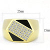 WildKlass Stainless Steel Ring IP GoldMen Top Grade Crystal Clear-WildKlass Jewelry