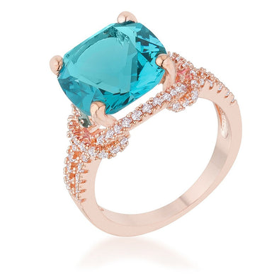 WildKlass 6.2ct Ruby CZ Rose Gold Classic Statement Ring-WildKlass Jewelry