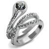 WildKlass Stainless Steel Ring High Polished (no Plating) Women Top Grade Crystal Black Diamond-WildKlass Jewelry