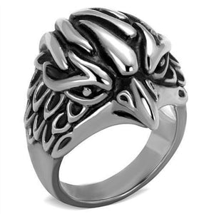 WildKlass Stainless Steel Ring High Polished Men Epoxy Jet-WildKlass Jewelry