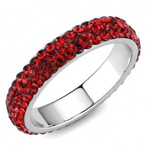 WildKlass Stainless Steel Ring High Polished Women Top Grade Crystal Siam-WildKlass Jewelry