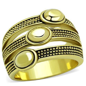 WildKlass Stainless Steel Ring IP Gold Women Epoxy Jet-WildKlass Jewelry