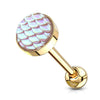 AB Effect Fish Scale Flat Set Top 316L Surgical Steel WildKlass Barbell Tongue Rings-WildKlass Jewelry