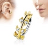 WildKlass CZ Paved Vine Top 316L Surgical Steel Nose, Cartilage Hoop Rings-WildKlass Jewelry