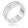 WildKlass 1.6ct CZ Rhodium Plated Stainless Steel Eternity Ring-WildKlass Jewelry