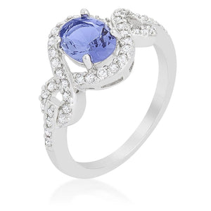 WildKlass Tanzanite Halo Pave Cocktail Ring-WildKlass Jewelry