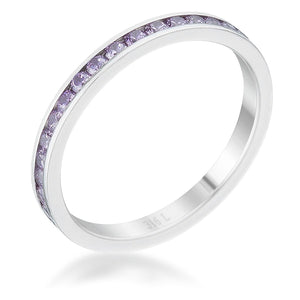 WildKlass 0.5ct Lavender CZ Stainless Steel Eternity Band-WildKlass Jewelry