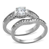WildKlass Stainless Steel Wedding Ring High Polished (no Plating) Women AAA Grade CZ Clear-WildKlass Jewelry