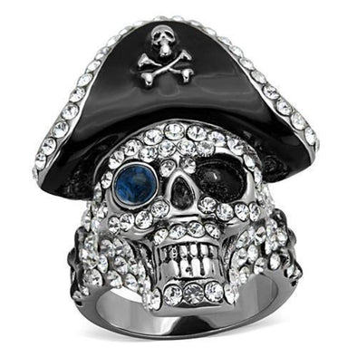 WildKlass Stainless Steel Ring Two-Tone IP Black Women Synthetic Montana-WildKlass Jewelry