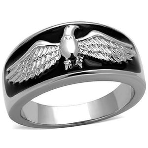 WildKlass Stainless Steel Ring High Polished (no Plating) Men Epoxy Jet-WildKlass Jewelry