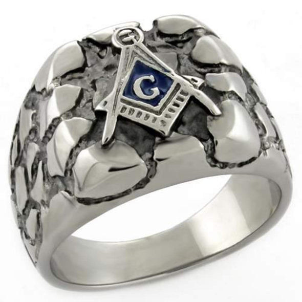 WildKlass Stainless Steel Mason Ring High Polished Men-WildKlass Jewelry