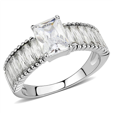 WildKlass Stainless Steel Ring No Plating Women AAA Grade CZ Clear-WildKlass Jewelry