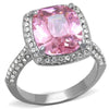 WildKlass Stainless Steel Ring High Polished (no Plating) Women AAA Grade CZ Rose-WildKlass Jewelry