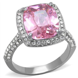 WildKlass Stainless Steel Ring High Polished (no Plating) Women AAA Grade CZ Rose-WildKlass Jewelry