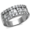 WildKlass Stainless Steel Ring High Polished Women AAA Grade CZ Clear-WildKlass Jewelry